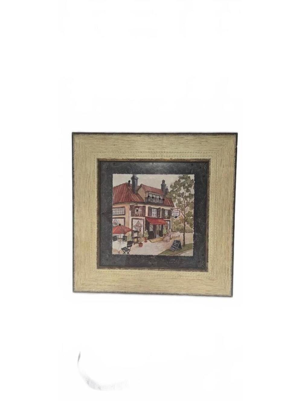 Framed Wall Art Painting of Nouveau Grill Scene